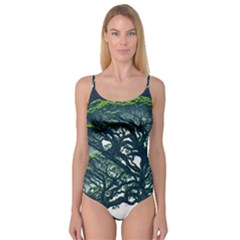 Tree Leaf Green Forest Wood Natural Nature Camisole Leotard  by Ravend