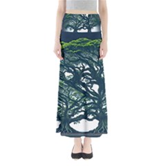 Tree Leaf Green Forest Wood Natural Nature Full Length Maxi Skirt by Ravend