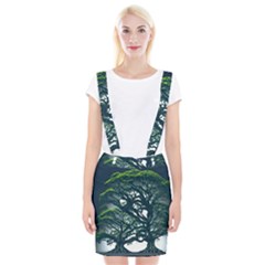 Tree Leaf Green Forest Wood Natural Nature Braces Suspender Skirt by Ravend