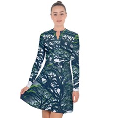 Tree Leaf Green Forest Wood Natural Nature Long Sleeve Panel Dress by Ravend