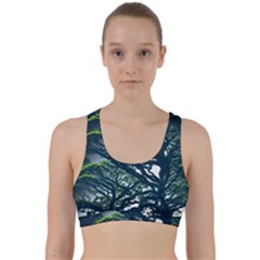 Tree Leaf Green Forest Wood Natural Nature Back Weave Sports Bra by Ravend