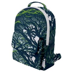 Tree Leaf Green Forest Wood Natural Nature Flap Pocket Backpack (small) by Ravend