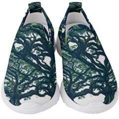 Tree Leaf Green Forest Wood Natural Nature Kids  Slip On Sneakers by Ravend