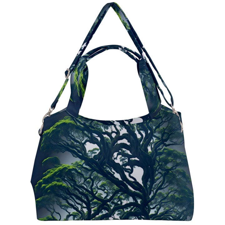 Tree Leaf Green Forest Wood Natural Nature Double Compartment Shoulder Bag