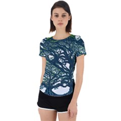 Tree Leaf Green Forest Wood Natural Nature Back Cut Out Sport Tee by Ravend