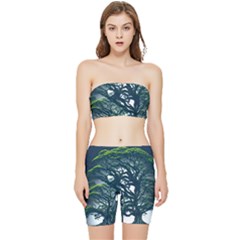 Tree Leaf Green Forest Wood Natural Nature Stretch Shorts And Tube Top Set by Ravend