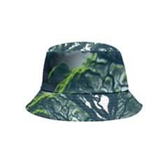 Tree Leaf Green Forest Wood Natural Nature Inside Out Bucket Hat (kids) by Ravend