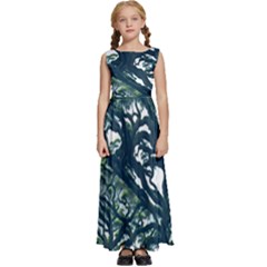 Tree Leaf Green Forest Wood Natural Nature Kids  Satin Sleeveless Maxi Dress by Ravend