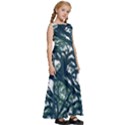 Tree Leaf Green Forest Wood Natural Nature Kids  Satin Sleeveless Maxi Dress View3