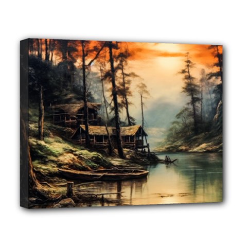 Fantasy Landscape Foggy Mysterious Deluxe Canvas 20  X 16  (stretched) by Ravend