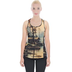 Fantasy Landscape Foggy Mysterious Piece Up Tank Top by Ravend