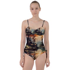 Fantasy Landscape Foggy Mysterious Sweetheart Tankini Set by Ravend