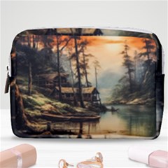 Fantasy Landscape Foggy Mysterious Make Up Pouch (medium) by Ravend