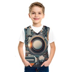 Technology Robot Internet Processor Kids  Basketball Tank Top