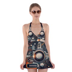 Technology Robot Internet Processor Halter Dress Swimsuit  by Ravend