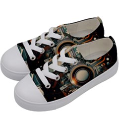 Technology Robot Internet Processor Kids  Low Top Canvas Sneakers by Ravend