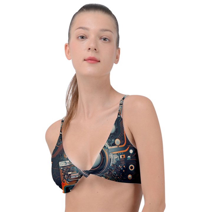 Technology Robot Internet Processor Knot Up Bikini Top