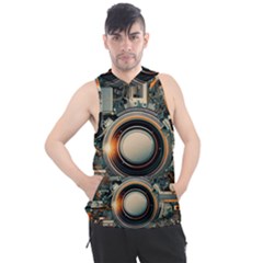 Technology Robot Internet Processor Men s Sleeveless Hoodie by Ravend