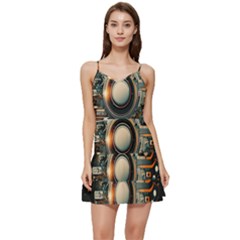 Technology Robot Internet Processor Short Frill Dress by Ravend