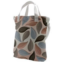 Leaves Pastel Background Nature Canvas Messenger Bag by Ravend