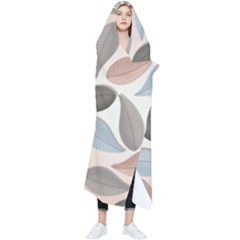 Leaves Pastel Background Nature Wearable Blanket by Ravend