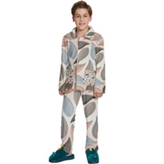 Leaves Pastel Background Nature Kids  Long Sleeve Velvet Pajamas Set by Ravend