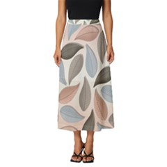 Leaves Pastel Background Nature Classic Midi Chiffon Skirt