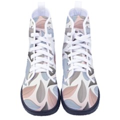 Leaves Pastel Background Nature Kid s High-top Canvas Sneakers