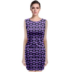 Mazipoodles Purple Donuts Polka Dot  Sleeveless Velvet Midi Dress