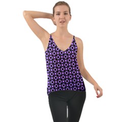 Mazipoodles Purple Donuts Polka Dot  Chiffon Cami by Mazipoodles