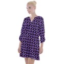 Mazipoodles Purple Donuts Polka Dot  Open Neck Shift Dress View1