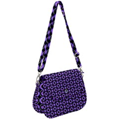 Mazipoodles Purple Donuts Polka Dot  Saddle Handbag by Mazipoodles