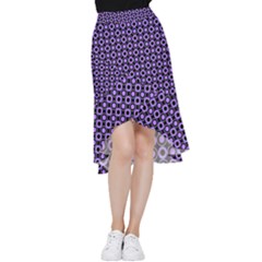 Mazipoodles Purple Donuts Polka Dot  Frill Hi Low Chiffon Skirt by Mazipoodles