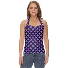 Mazipoodles Purple Donuts Polka Dot  Basic Halter Top by Mazipoodles