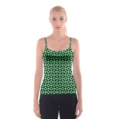 Mazipoodles Green Donuts Polka Dot Spaghetti Strap Top by Mazipoodles