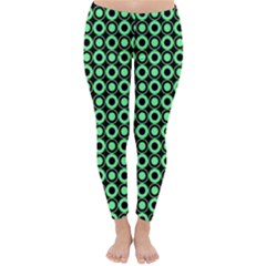 Mazipoodles Green Donuts Polka Dot Classic Winter Leggings