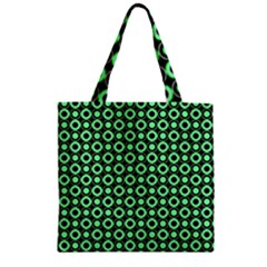 Mazipoodles Green Donuts Polka Dot Zipper Grocery Tote Bag by Mazipoodles