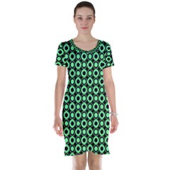 Mazipoodles Green Donuts Polka Dot Short Sleeve Nightdress by Mazipoodles