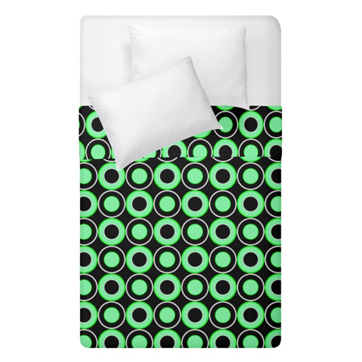 Mazipoodles Green Donuts Polka Dot Duvet Cover Double Side (Single Size)