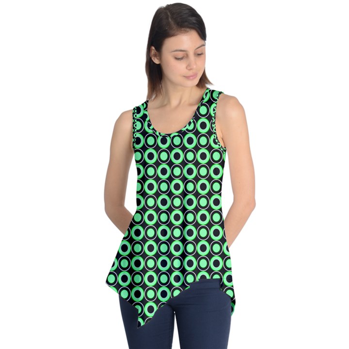 Mazipoodles Green Donuts Polka Dot Sleeveless Tunic