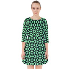 Mazipoodles Green Donuts Polka Dot Smock Dress by Mazipoodles