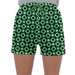 Mazipoodles Green Donuts Polka Dot Sleepwear Shorts by Mazipoodles