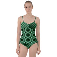 Mazipoodles Green Donuts Polka Dot Sweetheart Tankini Set by Mazipoodles