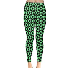 Mazipoodles Green Donuts Polka Dot Inside Out Leggings