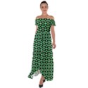 Mazipoodles Green Donuts Polka Dot Off Shoulder Open Front Chiffon Dress View1