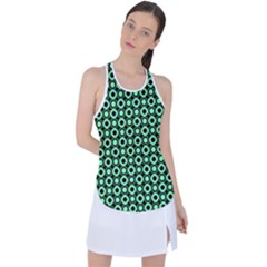 Mazipoodles Green Donuts Polka Dot Racer Back Mesh Tank Top by Mazipoodles