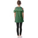 Mazipoodles Green Donuts Polka Dot Fold Over Open Sleeve Top View2