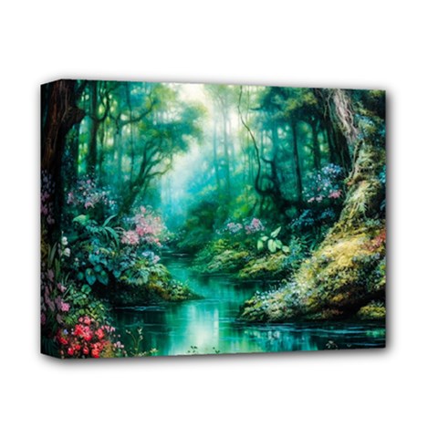 River Stream Flower Nature Deluxe Canvas 14  X 11  (stretched) by Ravend