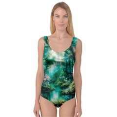 River Stream Flower Nature Princess Tank Leotard  by Ravend