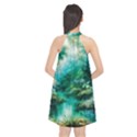 River Stream Flower Nature Halter Neckline Chiffon Dress  View2